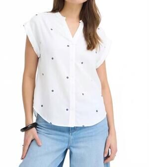 NEW B.YOUNG isilas v-neck blouse in medieval blue flower